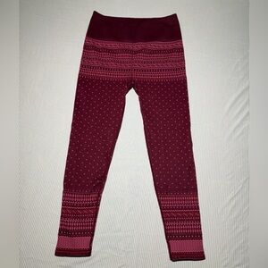 Fabletics Maroon Geometric Leggings